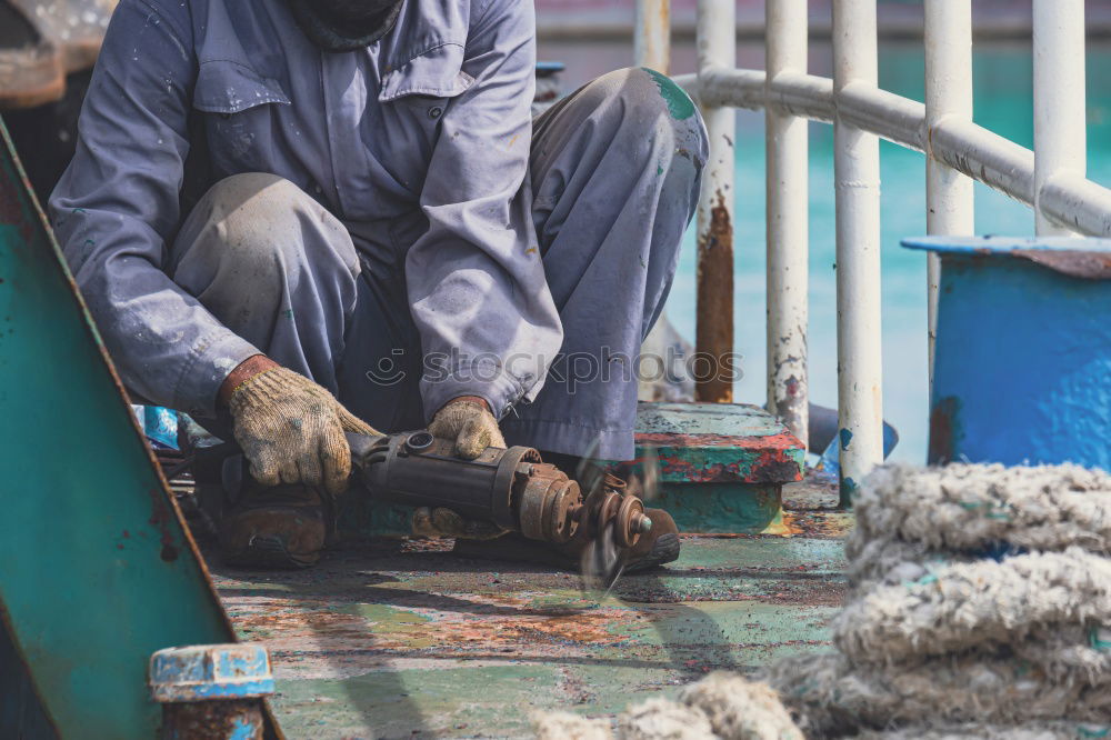 Similar – Professional carpenter with his small dog.