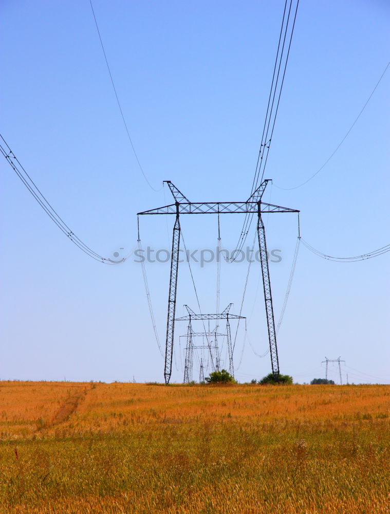 Similar – Image, Stock Photo Landscape with power pylons