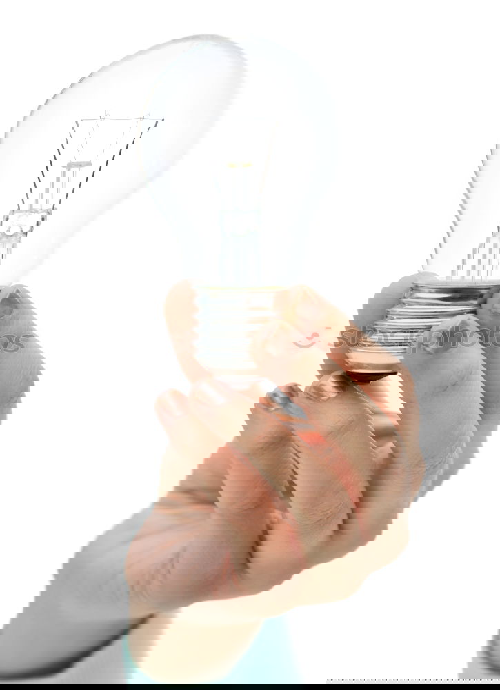 Similar – Image, Stock Photo finger touching a light bulb