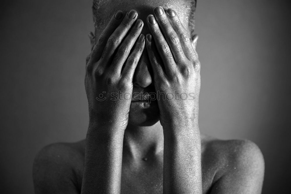 Similar – Image, Stock Photo Tears Face Eyes Hand Glass