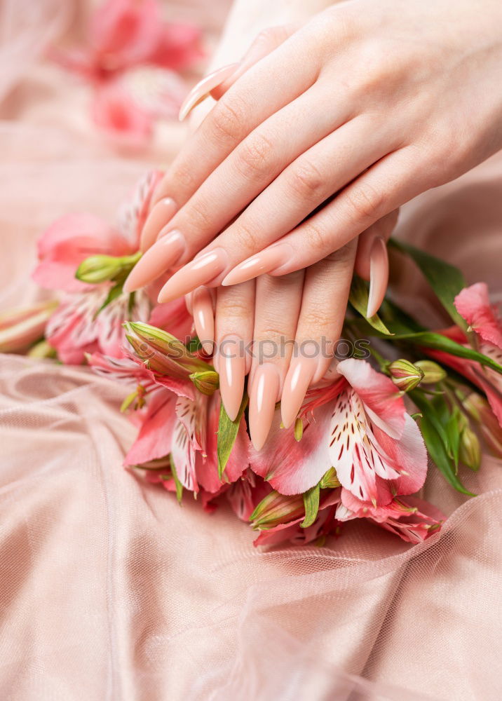 Holding flowers with hands