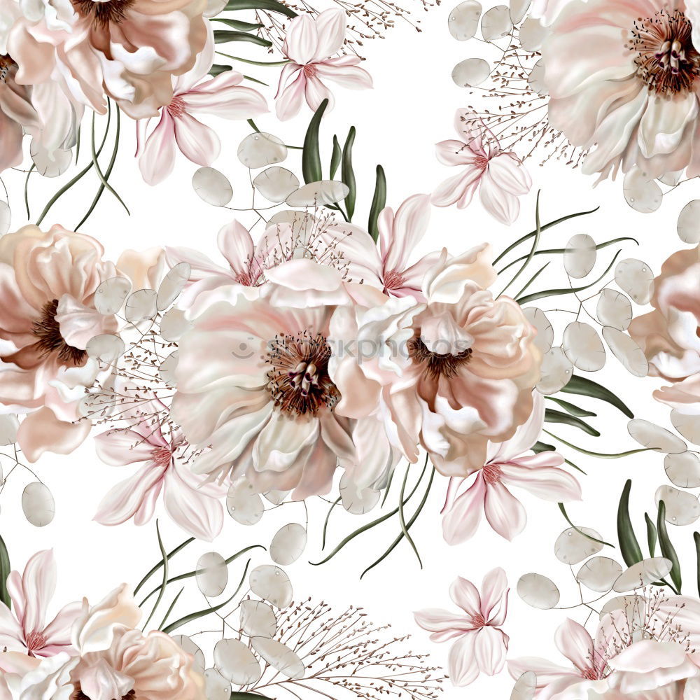 Similar – Pastel pink flowers pattern