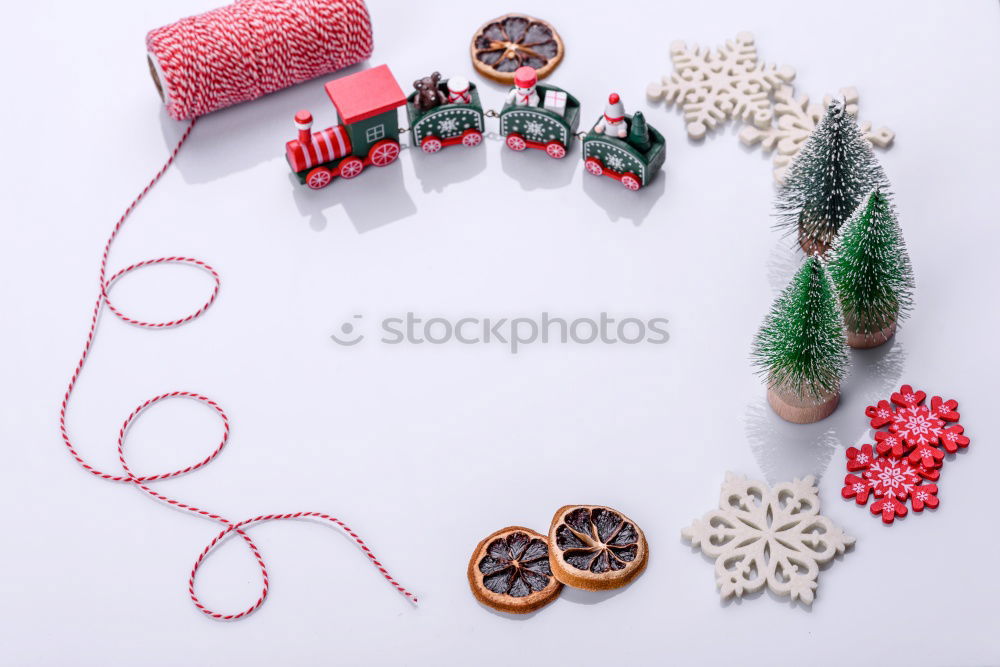 Similar – Flat lay of Christmas ornaments