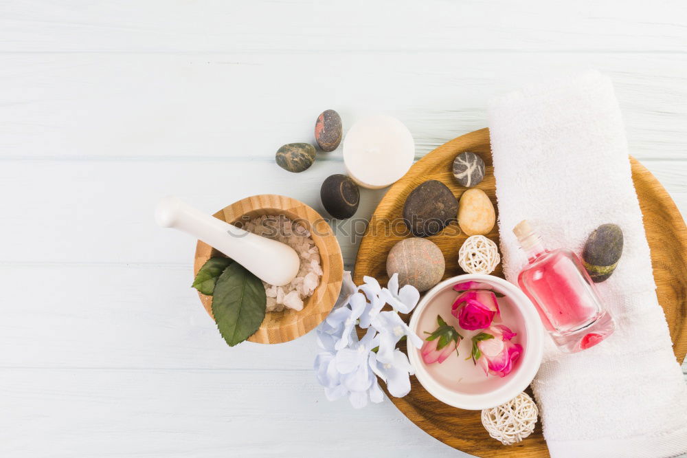 Similar – Green spa background with cloth, candle and orchid