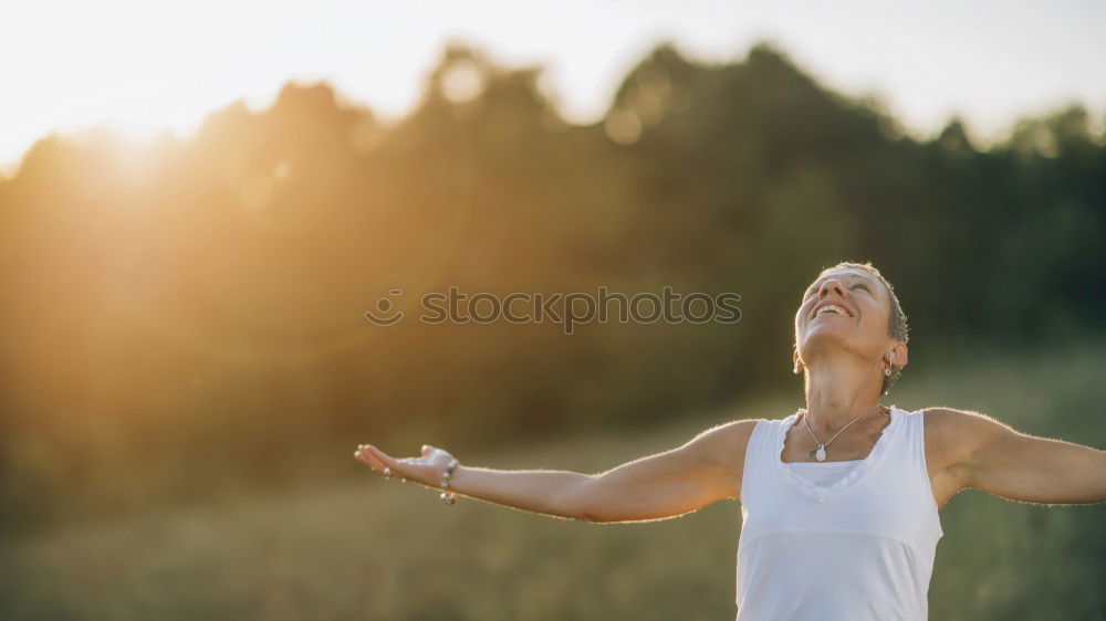 Similar – Beautiful young woman meditates in yoga asana Padmasana