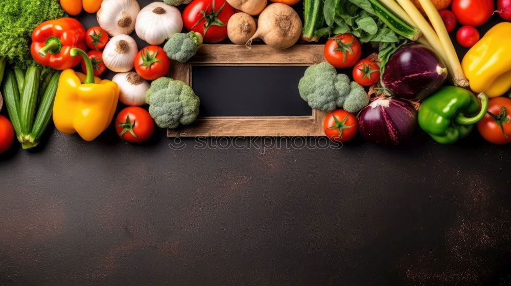 Similar – Image, Stock Photo Colorful tomatoes on the kitchen table with basil