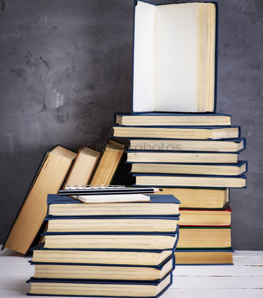 Similar – Image, Stock Photo stack of books in a blue cover