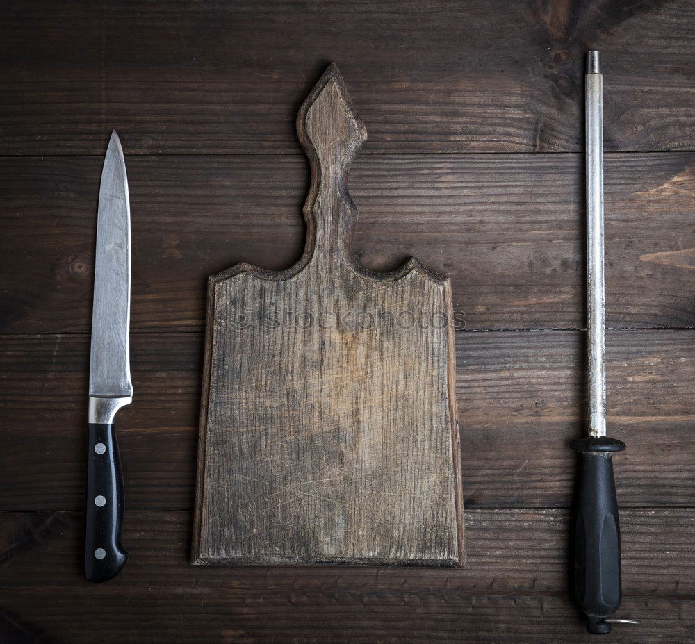 Similar – Image, Stock Photo knife with sharpening on the wooden table