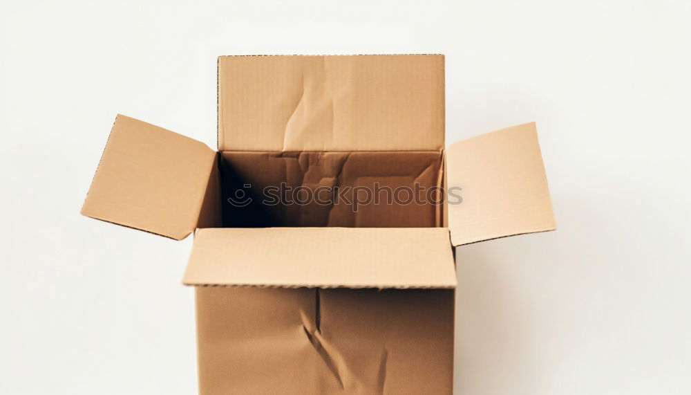 Similar – empty open box of brown cardboard