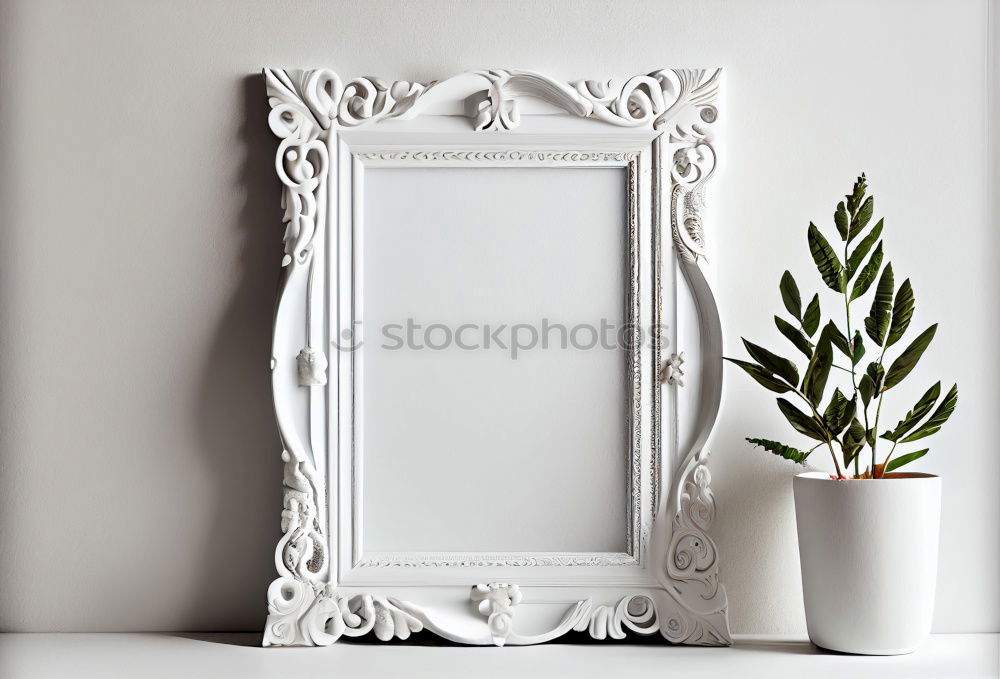 Similar – Image, Stock Photo Ornate oval metal picture frame without picture on a rusty nail on the outside of a brown wooden hut in the harbor garden in Offenbach am Main in Hesse, Germany