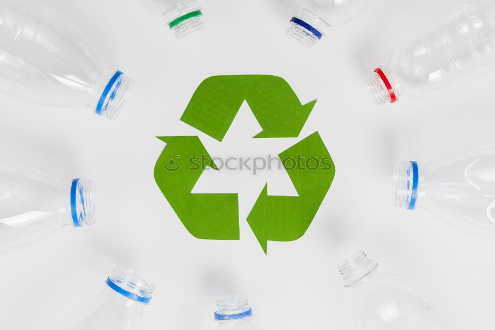 Similar – Yellow, red and blue recycle bins with recycle symbol. Recycling concept