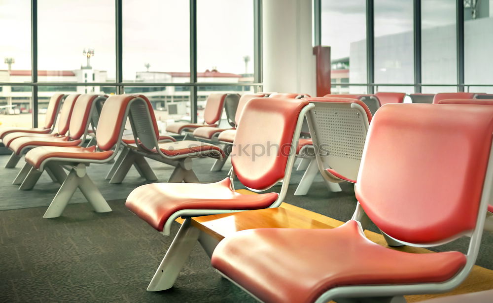 Image, Stock Photo Interior of a ferry with colourful seats