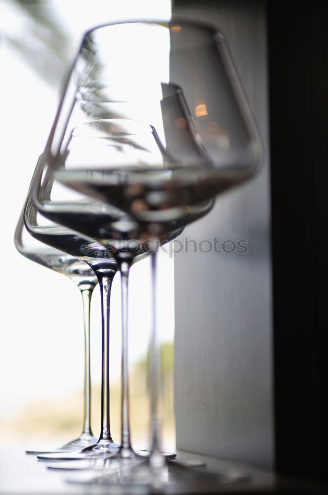 Glass of wine on wooden table