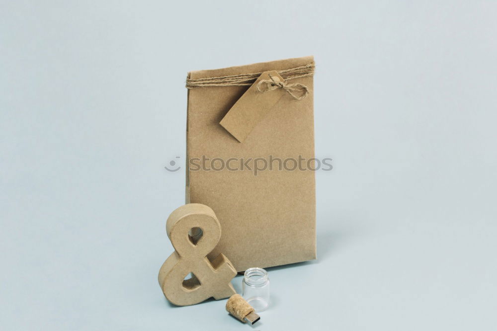 Similar – Kraft paper gift wrapping on white