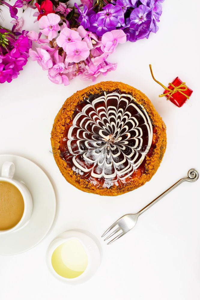 Similar – Image, Stock Photo Small pancakes with blueberries and syrup