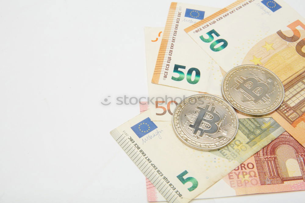 Similar – Image, Stock Photo 500 euros cash money stack of the Bank for Finance banknotes