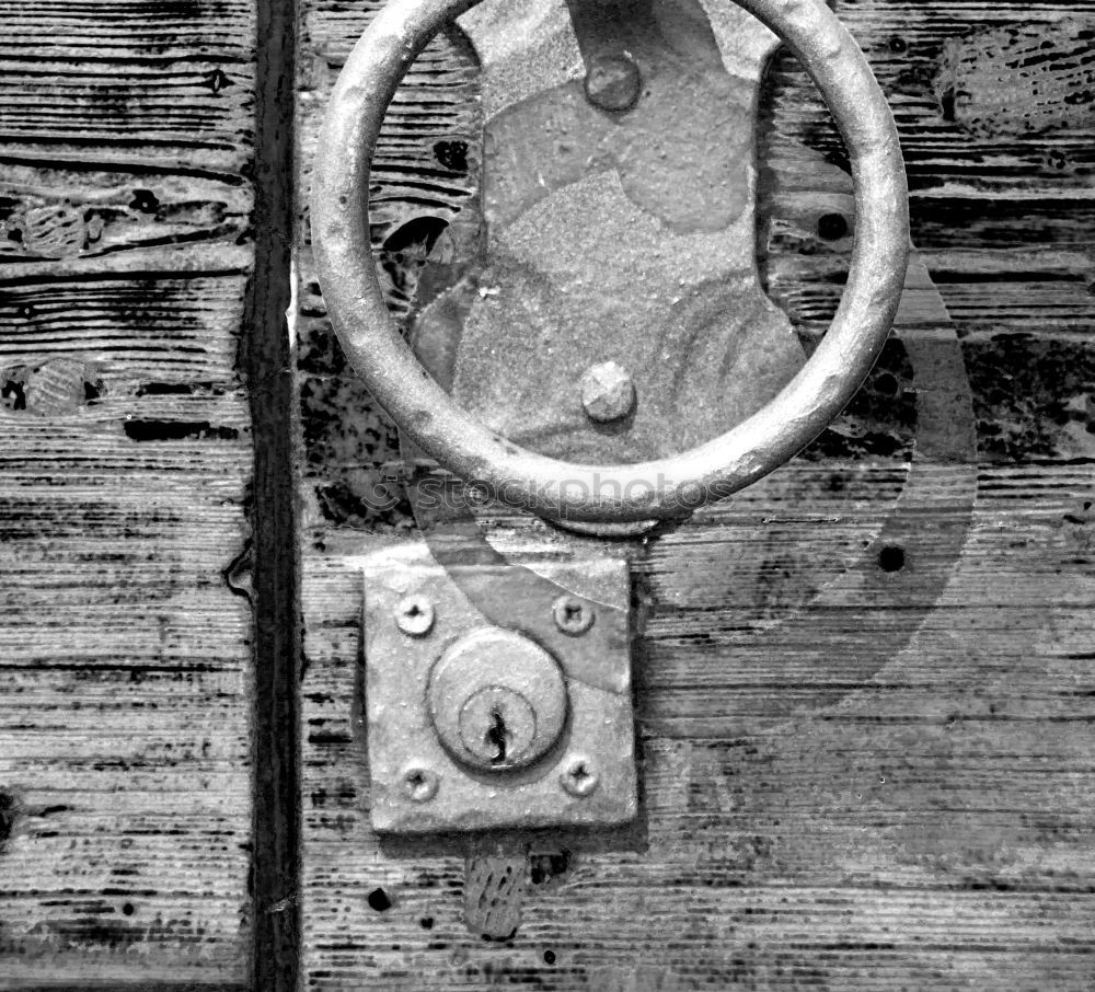 Similar – rusty garden gate closed with chain, with blurred background