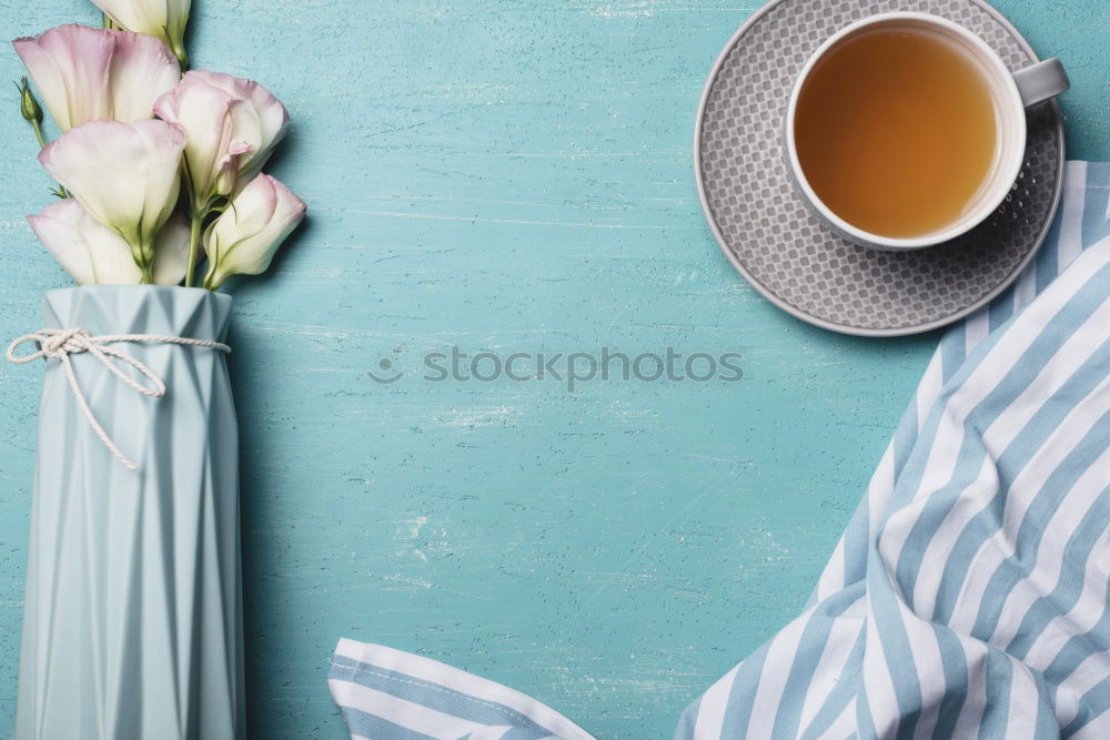 Similar – Cup of coffee and flowers