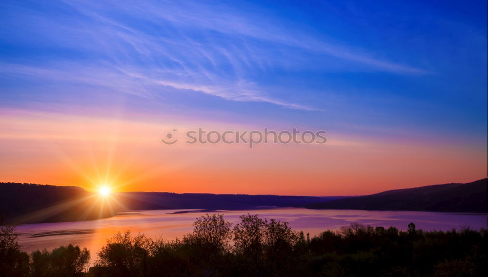 Similar – Image, Stock Photo Midnight sun at North Cape