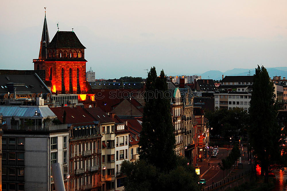 Similar – Image, Stock Photo View of the old town of Heidelberg at sunset