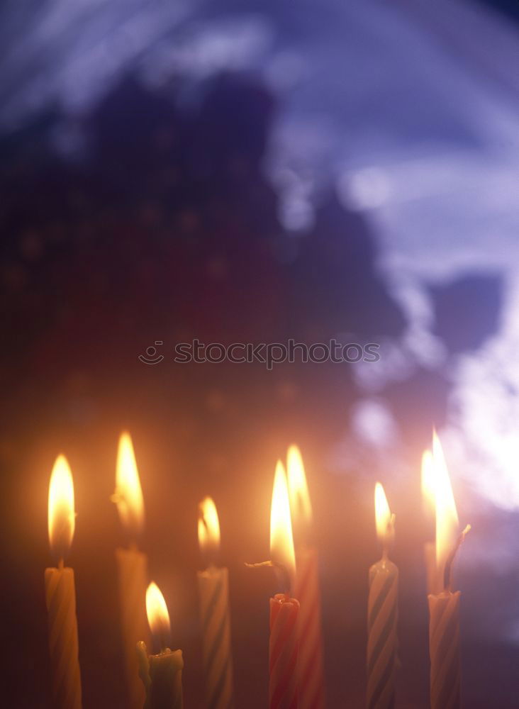 Image, Stock Photo Candles in the rain Night