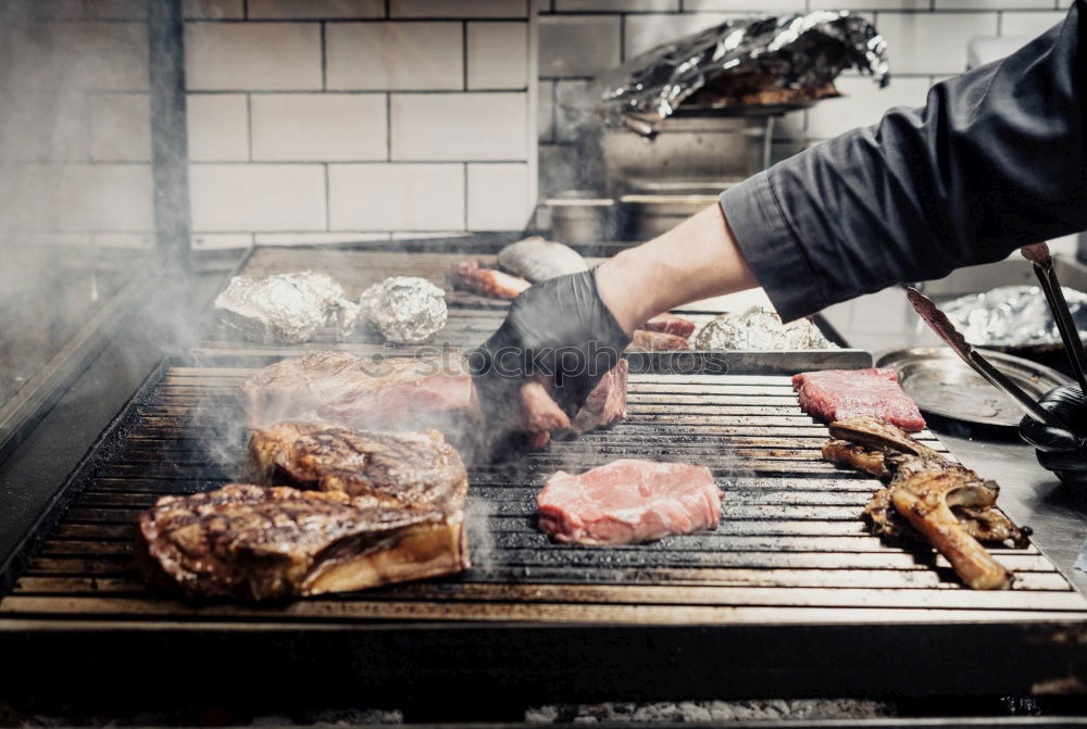 Similar – Image, Stock Photo A piece of meat fresh from the oven with a sprig of thyme