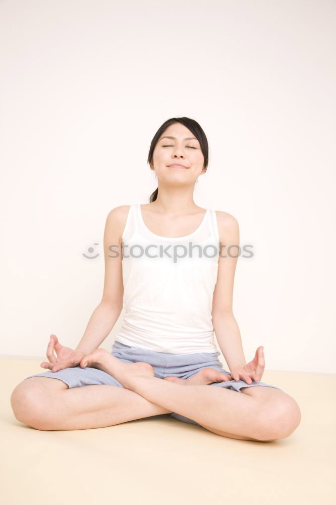 Similar – Image, Stock Photo Yoga students showing different yoga poses. Laughing is allowed