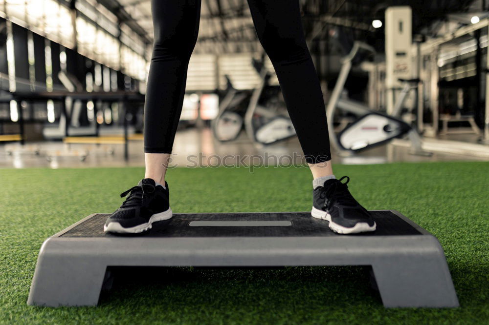 Similar – Image, Stock Photo Fit caucasian Girl picking up heavy barbell