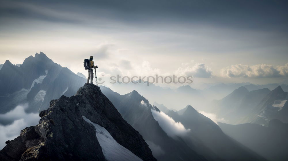 Similar – Image, Stock Photo High Top Mountaineer Fog