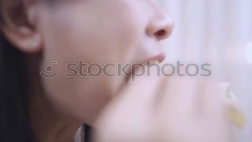 Image, Stock Photo Tears Face Eyes Hand Glass