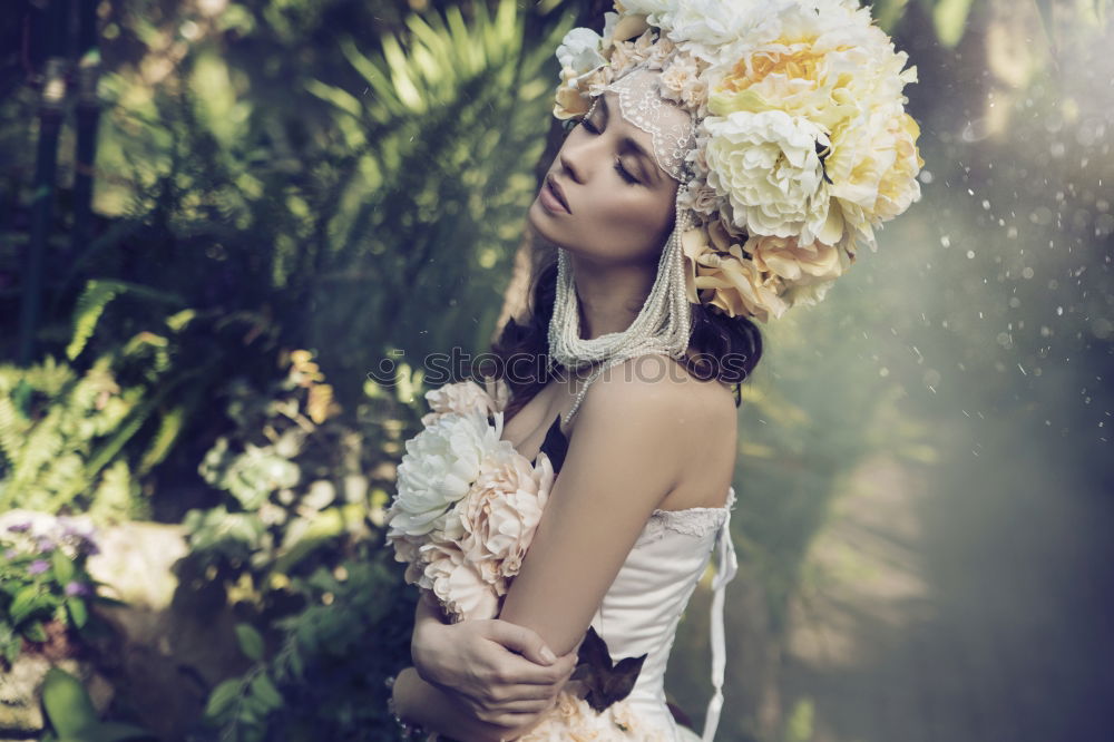 Similar – Image, Stock Photo A Young Women couple Standing in the Woods