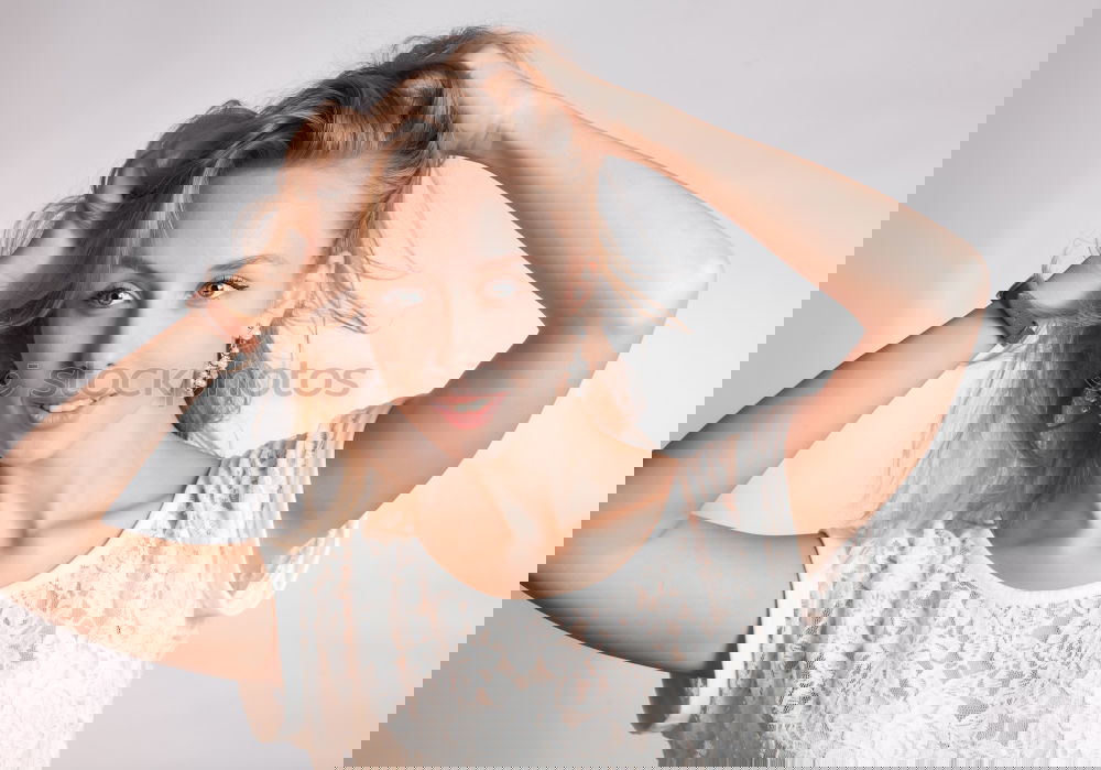 Similar – Image, Stock Photo Attractive woman in male shirt