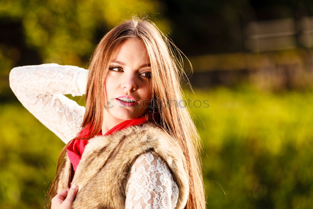 Similar – Image, Stock Photo Closeup portrait of a girl.