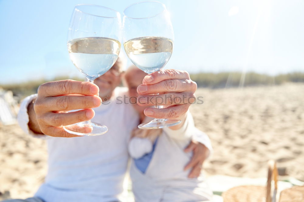 Similar – Female friends cheers clinking glasses of white wine.