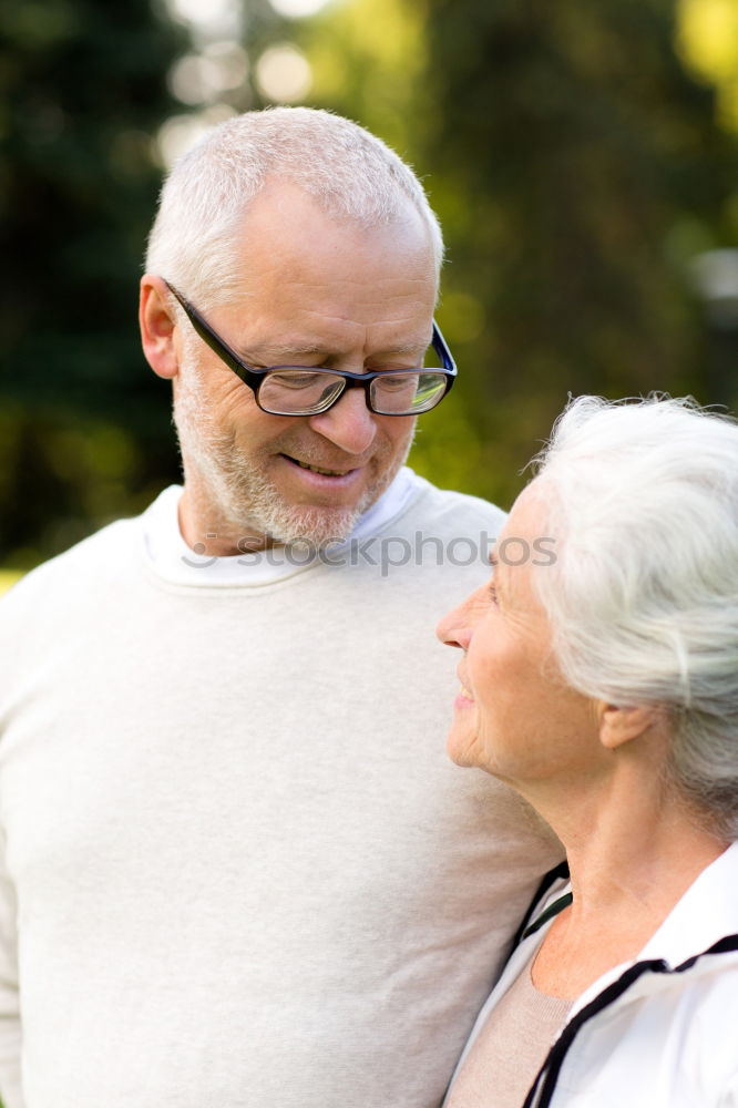 Similar – young man and old woman talking during a walk