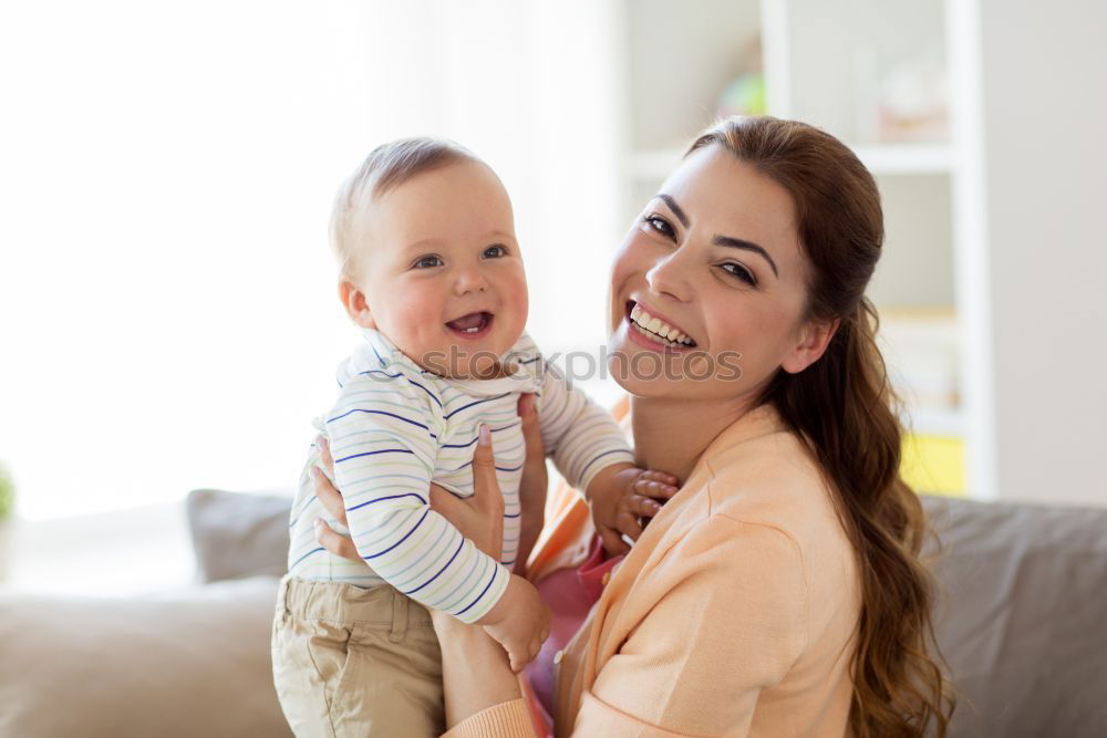 Similar – Image, Stock Photo A mother hugs her young son on the way to school, and a mother and boy say goodbye before school. Concept of education and training, return to school