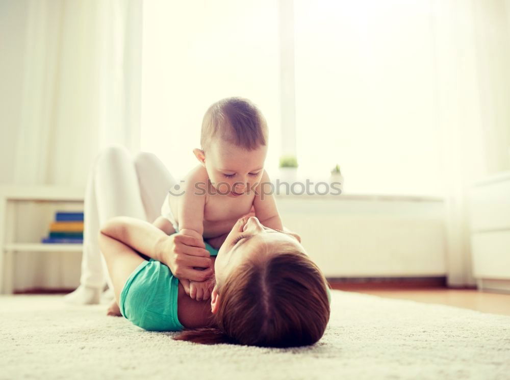 Similar – Image, Stock Photo Playful mother and daughter