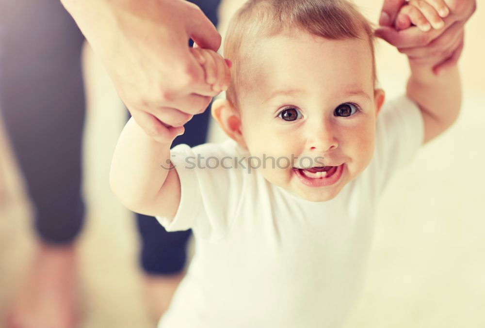 Similar – Image, Stock Photo Mother and son playing on the beach at the day time.