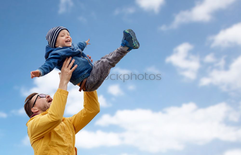 Similar – Image, Stock Photo Father and son playing in the park