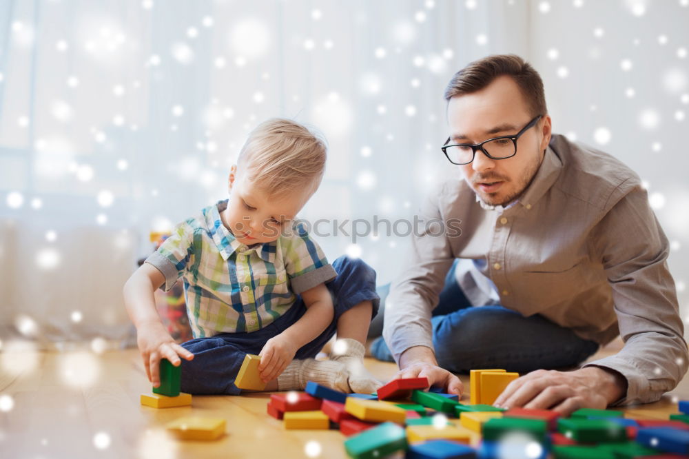 Similar – Image, Stock Photo Woman assembling furniture at home with Daughter