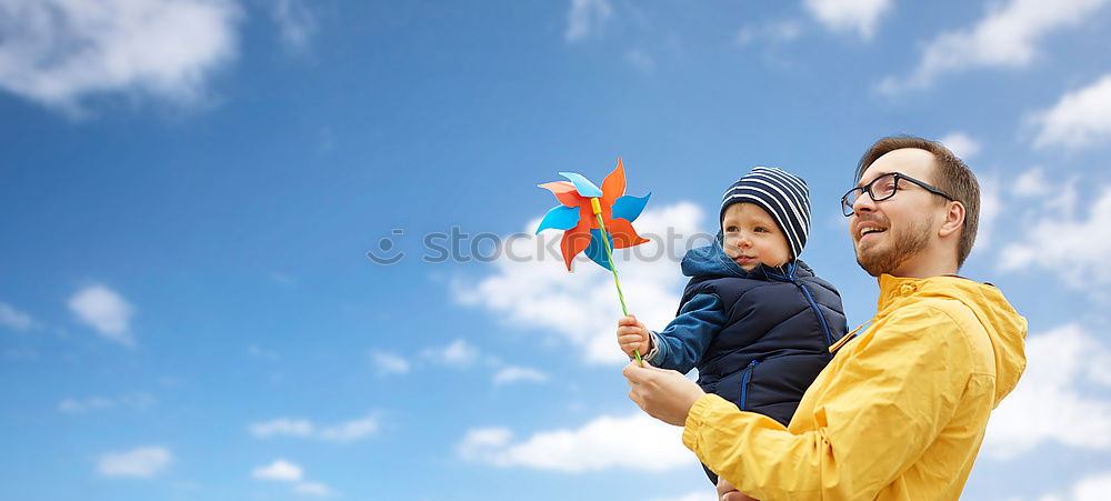 Similar – Image, Stock Photo Father and son playing in the park