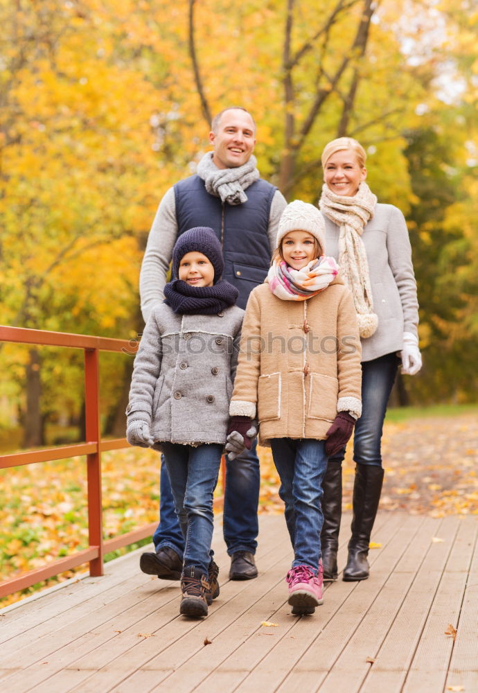 Similar – Image, Stock Photo Happy family enjoying together leisure in the forest