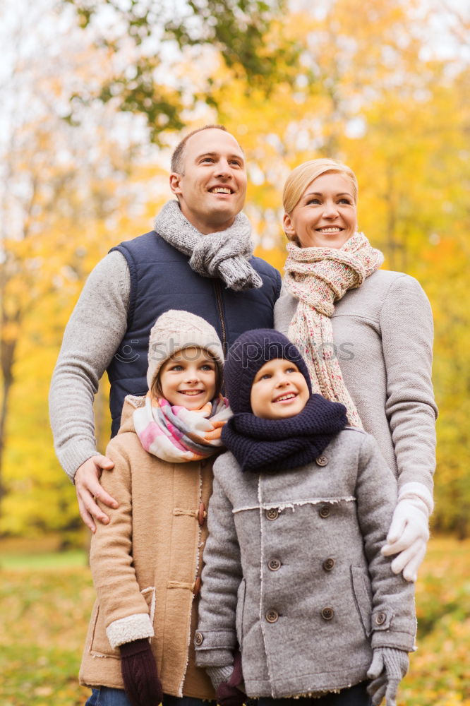 Image, Stock Photo Happy family enjoying together leisure in the forest