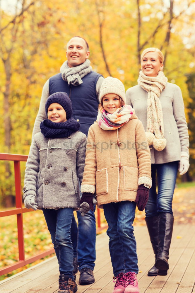 Similar – Image, Stock Photo Happy family enjoying together leisure in the forest