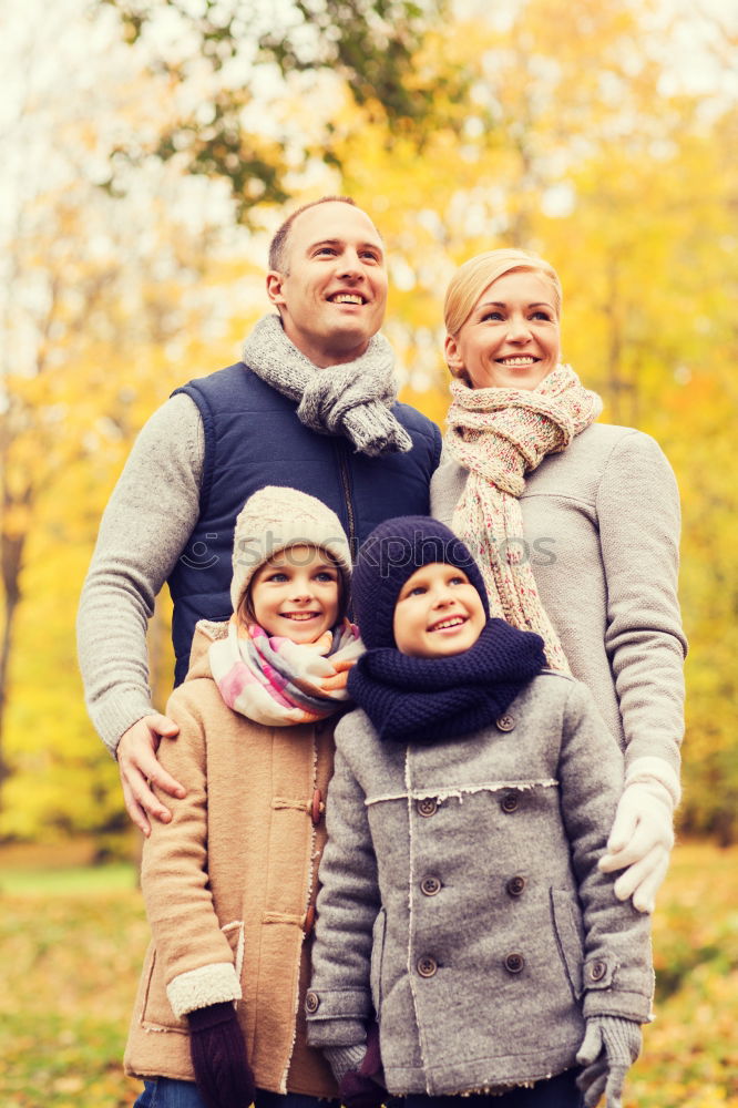 Similar – Image, Stock Photo Happy family enjoying together leisure in the forest