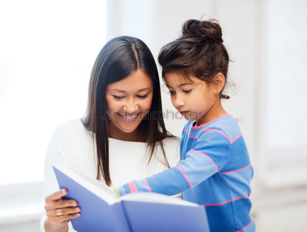 Similar – Image, Stock Photo Mother and her child with digital tablet.