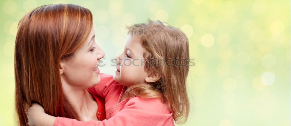 Image, Stock Photo Red haired mom and her daughter