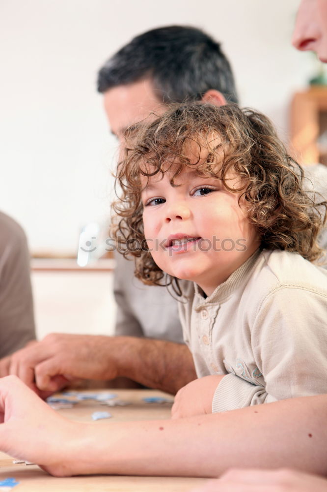 Similar – Image, Stock Photo Mother and son in the railway