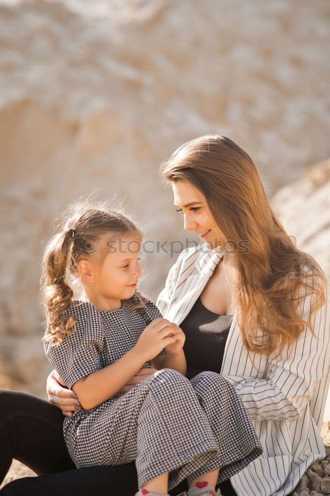 Similar – Image, Stock Photo Adorable girl and her mother in a summer day