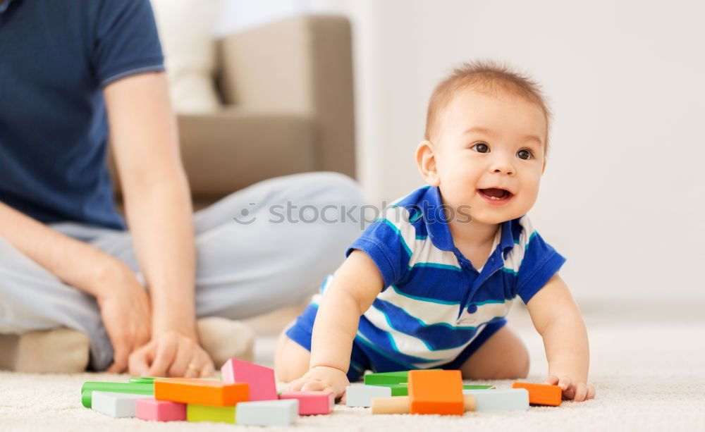 Similar – Image, Stock Photo Little child and father are drawing on a paper.